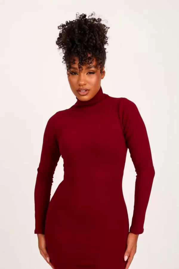 Vestido Manga Longa  Lady Griffe Marsala - Imagem 2