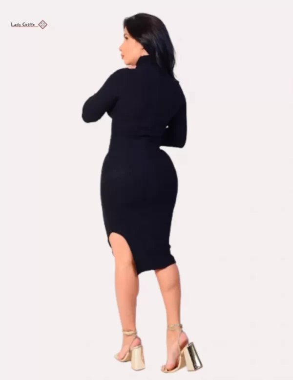 Vestido Manga Longa  Lady Griffe Preto - Imagem 2